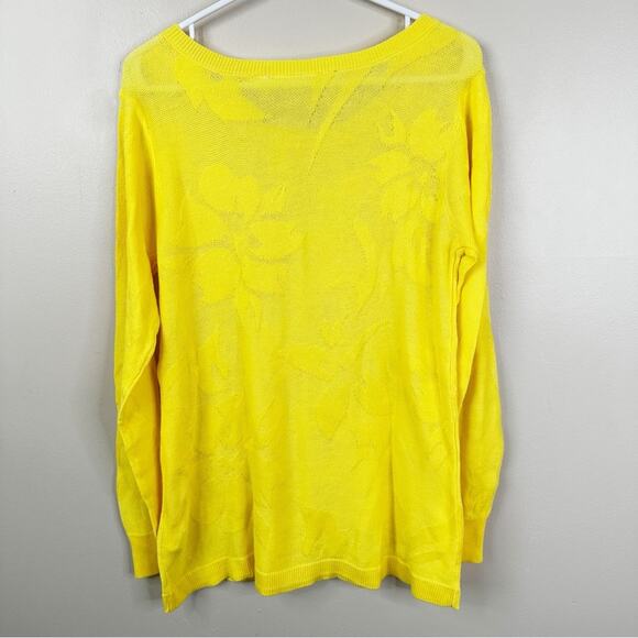 NEW Soft Surroundings Butter Yellow Lightweight Cotton Blend Pullover Sweater M - Picture 3 of 8